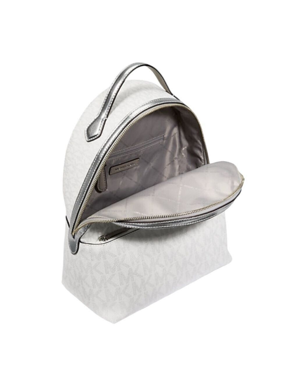 Michael Kors White Monogram Backpack Dome-Shaped Design NWT ( No Box ) Sheila - Picture 5 of 17